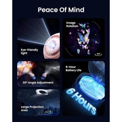 POCOCO Galaxy Star Projector for Bedroom with Replaceable Optical Film Discs, Ho