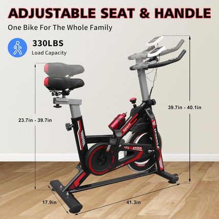 Indoor Exercise Bike, Low Noise Indoor Cycling Bike with Comfortable Adjustable
