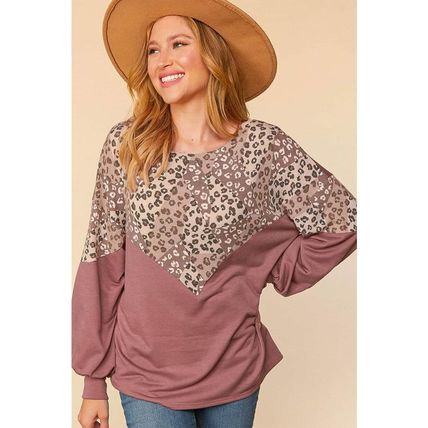 Leopard Animal Print Patchwork Top