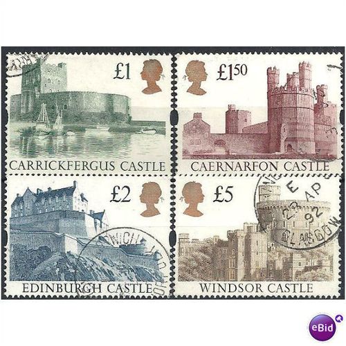 1992 Castle (Gold Head) High Value Set of 4 SG1611-1614 Fine/Very Fine Used .