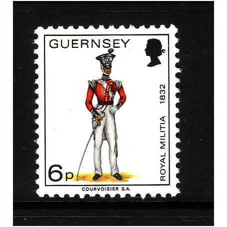GUERNSEY 1974 SG 107 6p OFFICER NORTH REGIMENT U/M MINT #3