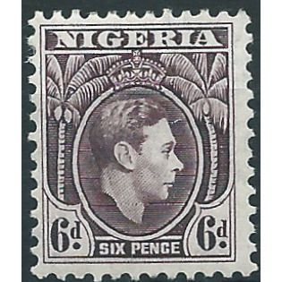 Nigeria 1951 SG55a 6d Blackish Purple Perf 11.5 Mounted Mint ....