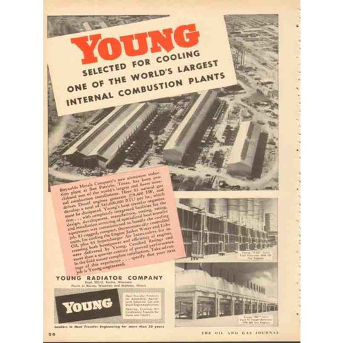 young radiator company 1953 cool internal combustion plant vintage ad