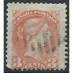 Canada 1870 SG80 3c Pale Rose Red Fine Used....