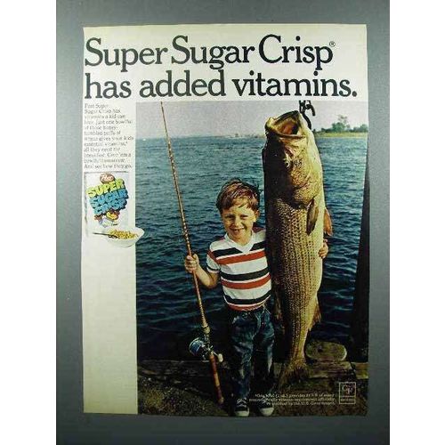 1969 Post Super Sugar Crisp Cereal Ad - Vitamins