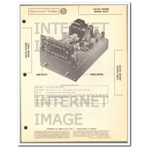 DAVID BOGEN model R602 12 tube AM FM radio tuner Sams Photofact manual