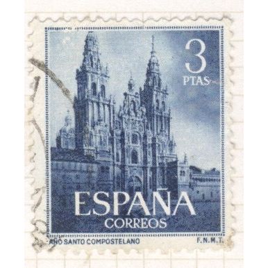 Spain 1954 - 3p blackish blue - ano santo composteland - used