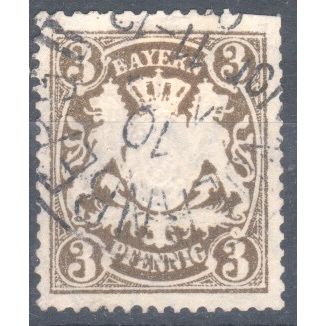 Bavaria 1888 - 3pf brown - Bavaria Arms - used