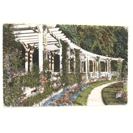 1954 postcard Vittel, La Pergola de la Roseraie