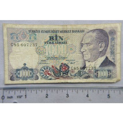 1970 Turkish 1000 lira note