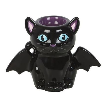 Oil and Wax Melt Burner - Cute and Creepy Bat Cat Design