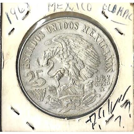 1968 Mexico Silver 25 Pesos UNC