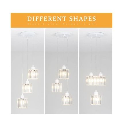 LWYTJO 3-Light Shine White Modern Classic Style Crystal Pendant Light