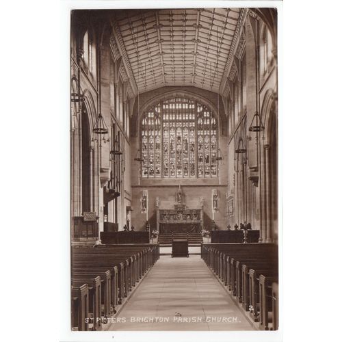 St Peter's Brighton Parish Church Interior Postcard Sussex