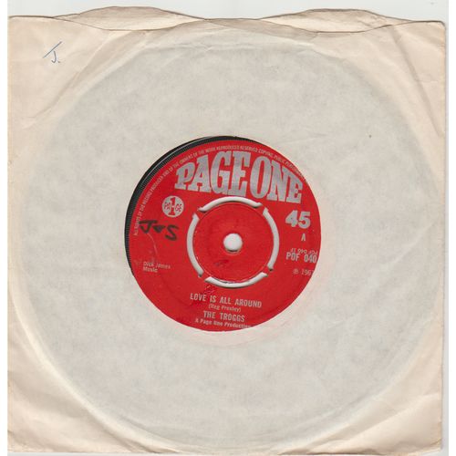 Love is All Around Us 1967 The Troggs on PageOne label