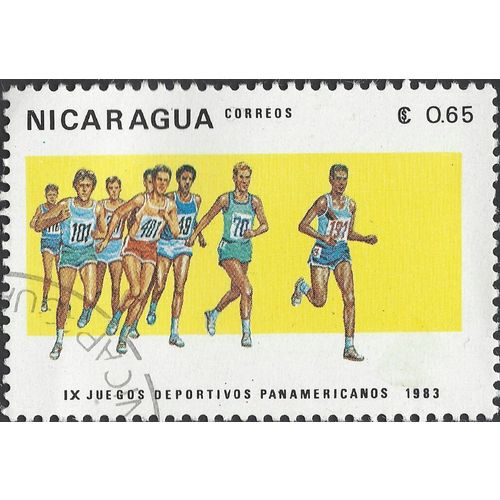 NICARAGUA, SPORT, Track Race, yellow 1983, $0.65