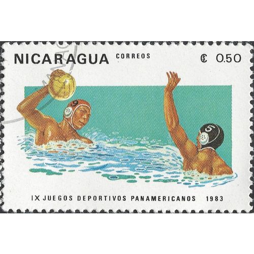 NICARAGUA, SPORT, Water Polo, green-blue 1983, $0.50