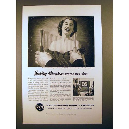 1951 RCA Television Starmaker Microphone Ad - Shine