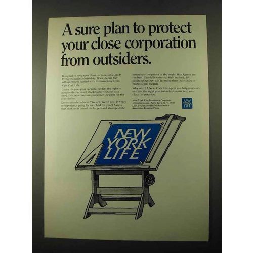 1969 New York Life Ad - Protect Close Corporation
