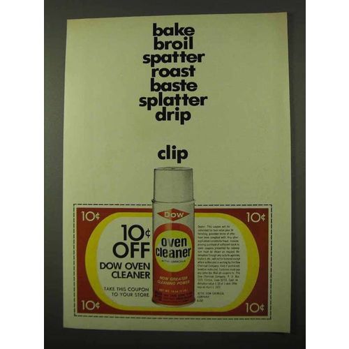 1971 Dow Oven Cleaner Ad - Bake Broil Spatter Roast
