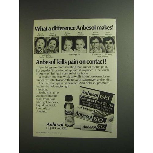 1984 Anbesol Liquid and Gel Ad - What a Difference