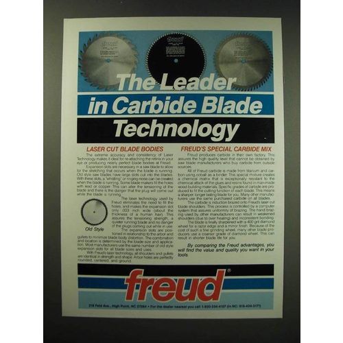 1987 Freud Carbide Sawblades Ad - The leader in carbide blade technology