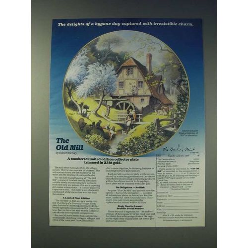 1989 Danbury Mint The Old Mill Plate Ad - Robert Hersey - The delights