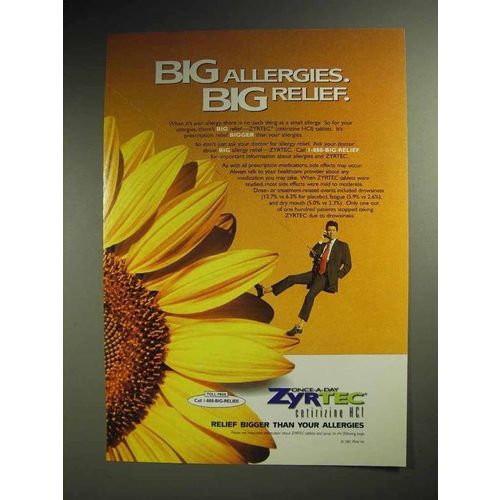 1997 Pfizer Zyrtec Allergy Medicine Ad - Big Relief