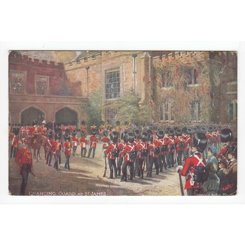 Changing Guard at St James London Harry Payne Oilette Art Postcard 6412f