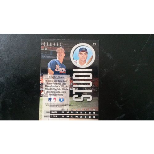 1996 Leaf Studio Card # 072 Chipper Jones Excellent (5) Atlanta Braves