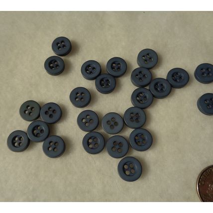 KK25 Dark Blue Green Round Shirt Buttons 9mm 3/8 4 Hole 25 Pieces Sewing Craft