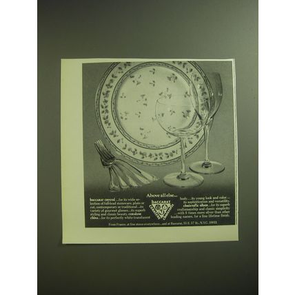 1974 Baccarat Crystal, Ceralene China and Christofle Silver Ad - Above all else