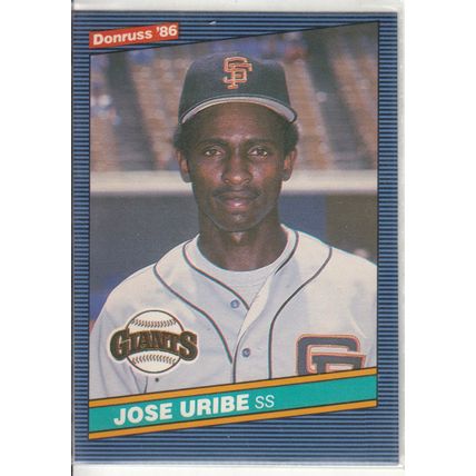 1986 Donruss baseball card 236 Jose Uribe RC