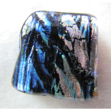 Dichroic Fused Glass Slide Pendant, pink/blue, id:slide10