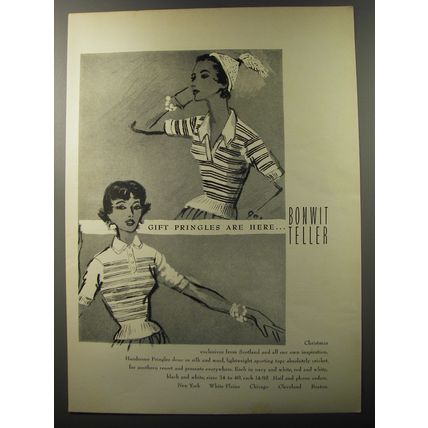 1953 Bonwit Teller Pringles Tops Advertisement - Gift Pringles are here