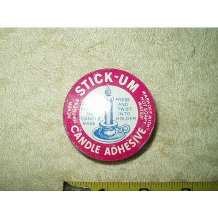 vtg stick-um candle adhesive used washable never hardens
