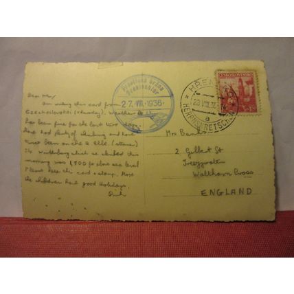 PRAVICKA BRANA, CZECK REPUBLIC used vintage postcard RP 1936 pm #