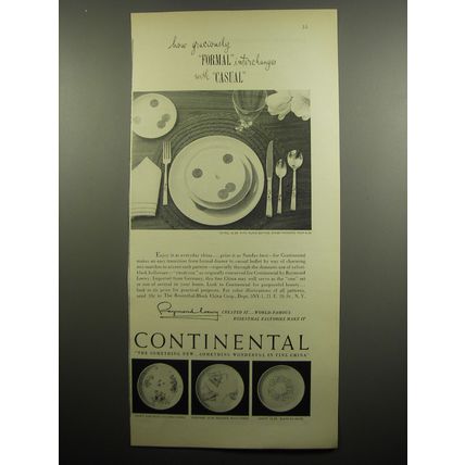 1955 Rosenthal Raymond Loewy Coins China Ad - How graciously formal