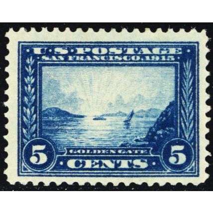 399, Mint VF LH 5¢ Golden Gate - Very Fresh SCV $70.00 .. Stuart Katz