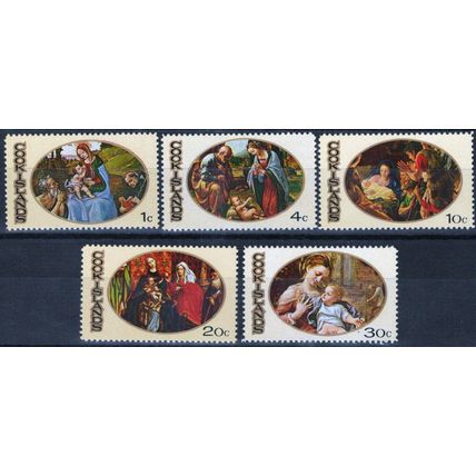 ZAYIX Cook Islands 268-272 MNH Christmas Holy Family Paintings 111022S167