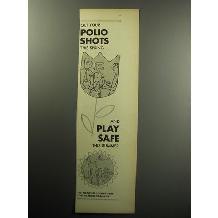 1957 The National Foundation for Infantile Paralysis Ad - Get your polio shots
