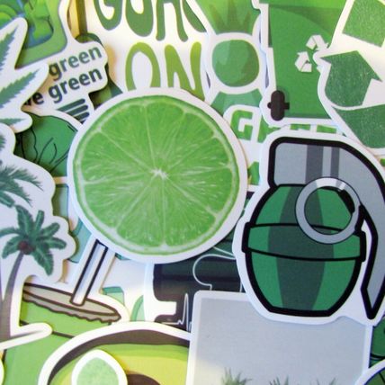 25 Green Mix Stickers Loose Random Selection Fun Scrapbooking Decorate ST14