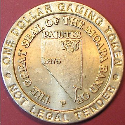 Moapah. Casino Token. Moapah, NV. P68.