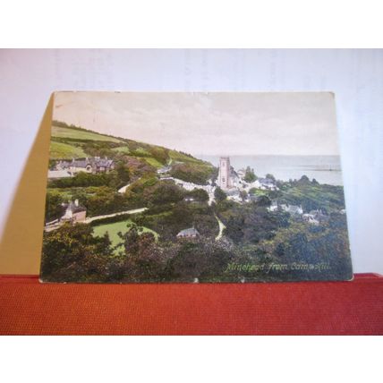 MINEHEAD FROM CAMP HILL, SOMERSET used antique postcard by F Frith 1910 pm =