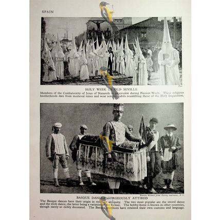 Lace Mantilla, Spain (Holy Week Seville & Basque Dress, Back), Book Illustration