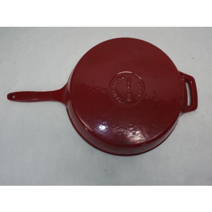 Vintage Tramontina 12" Frying Pan Cast Iron Maroon Enameled