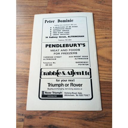 1976/77 Altrincham vs Morecambe - Northern Premier League * FREE P&P *