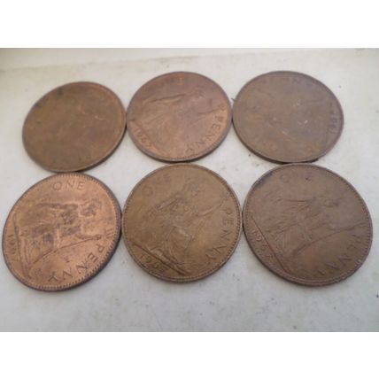 UK / GB - 30 - 1d (one penny) coins - dated 1967 #5