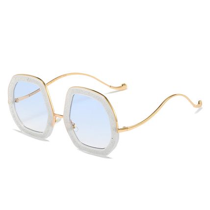 Oversized Cooling Sunglasses Luxury Designer Diamond Shiny Crystal Unisex Uv400
