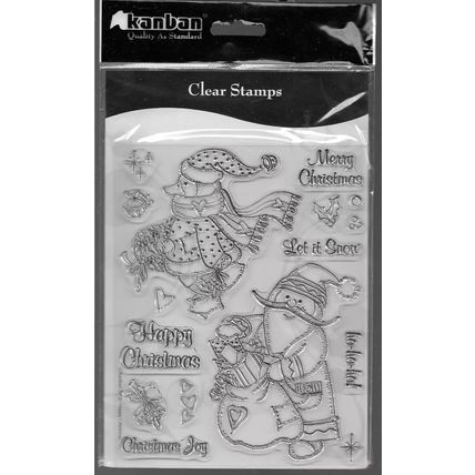 Kanban. Happy Christmas - A5 Stamp Set. Stamping Cardmaking Crafts